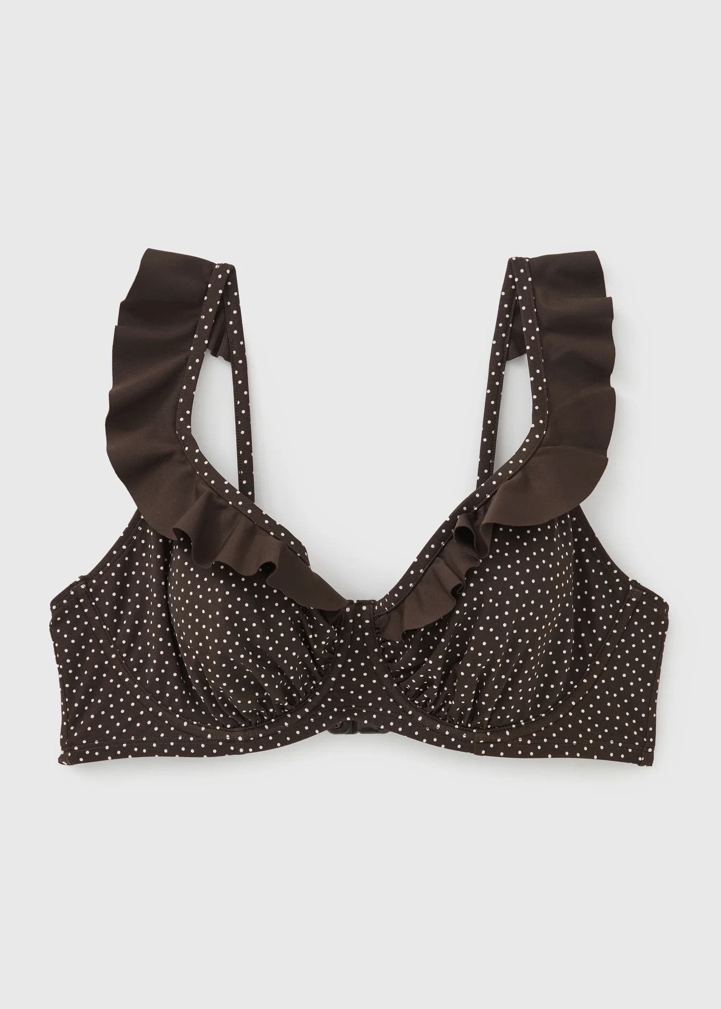 DD+ Chocolate Brown Polka Dot Underwired Bikini Top | Matalan (UK)