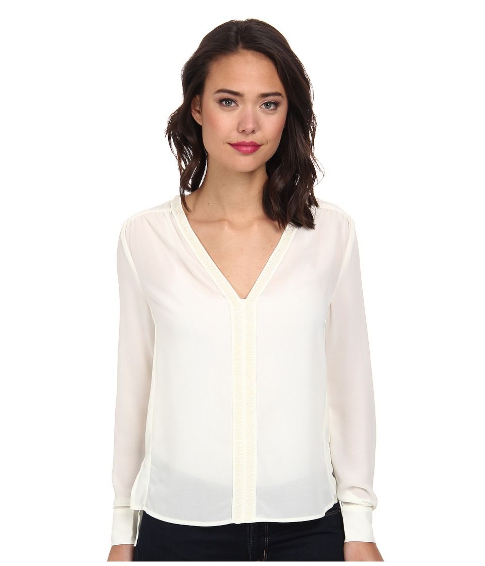 Christin Michaels - Dallia Sheer Blouse (Cream) Women's Blouse | 6pm