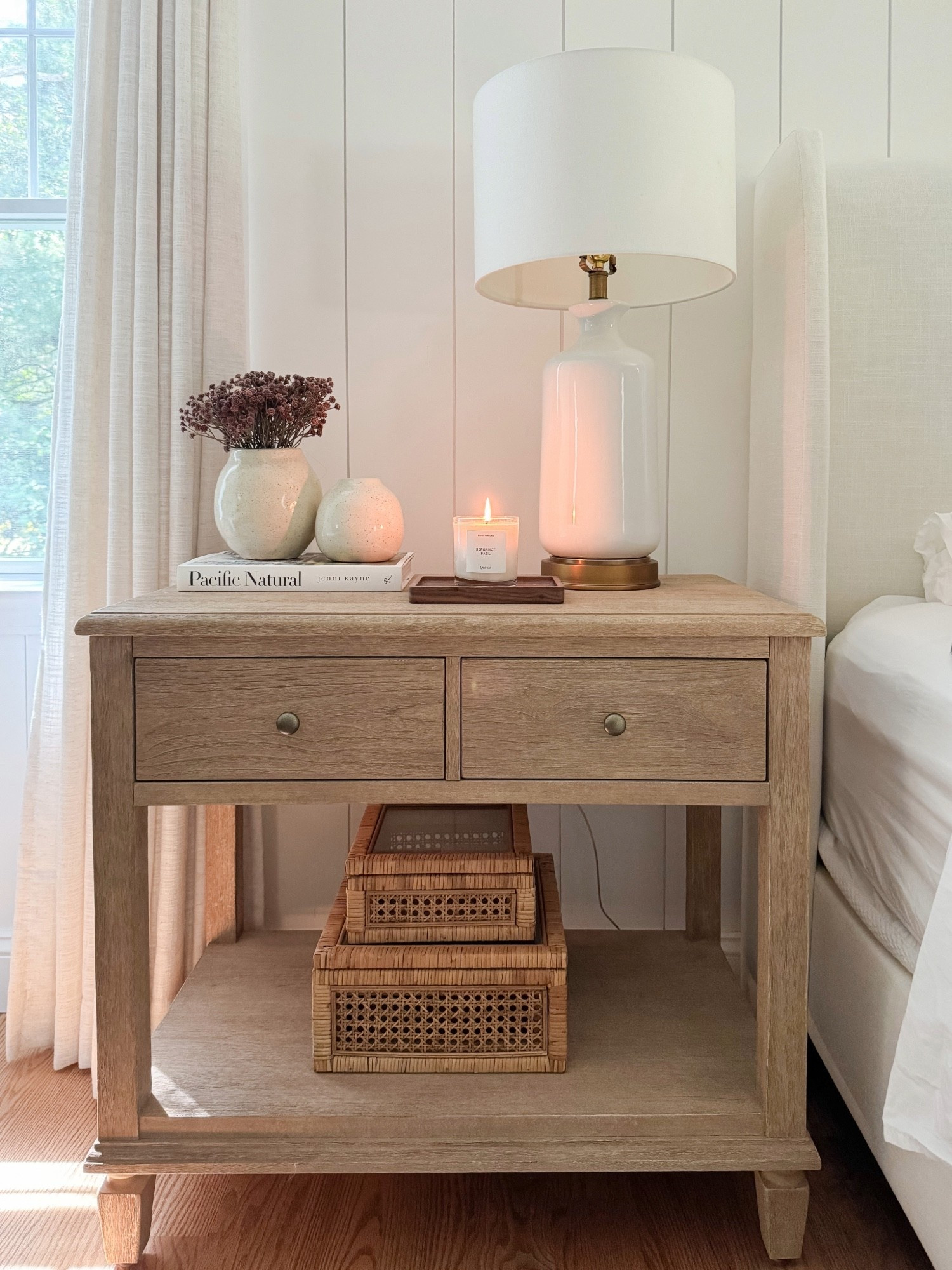 Coastal bedroom nightstand styling wooden nightstand pottery barn inspiration bedroom peaceful sherricalnanhomee

#LTKStyleTip #LTKHome