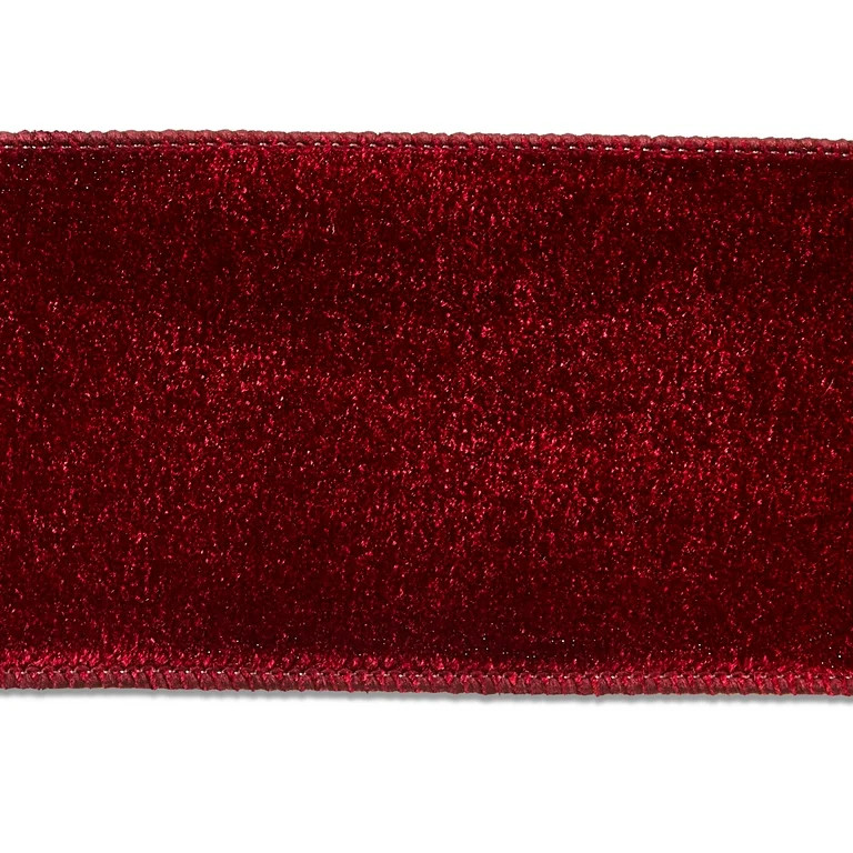 Burgundy Velvet Christmas Ribbon, 12', by My Texas House | Walmart (US)