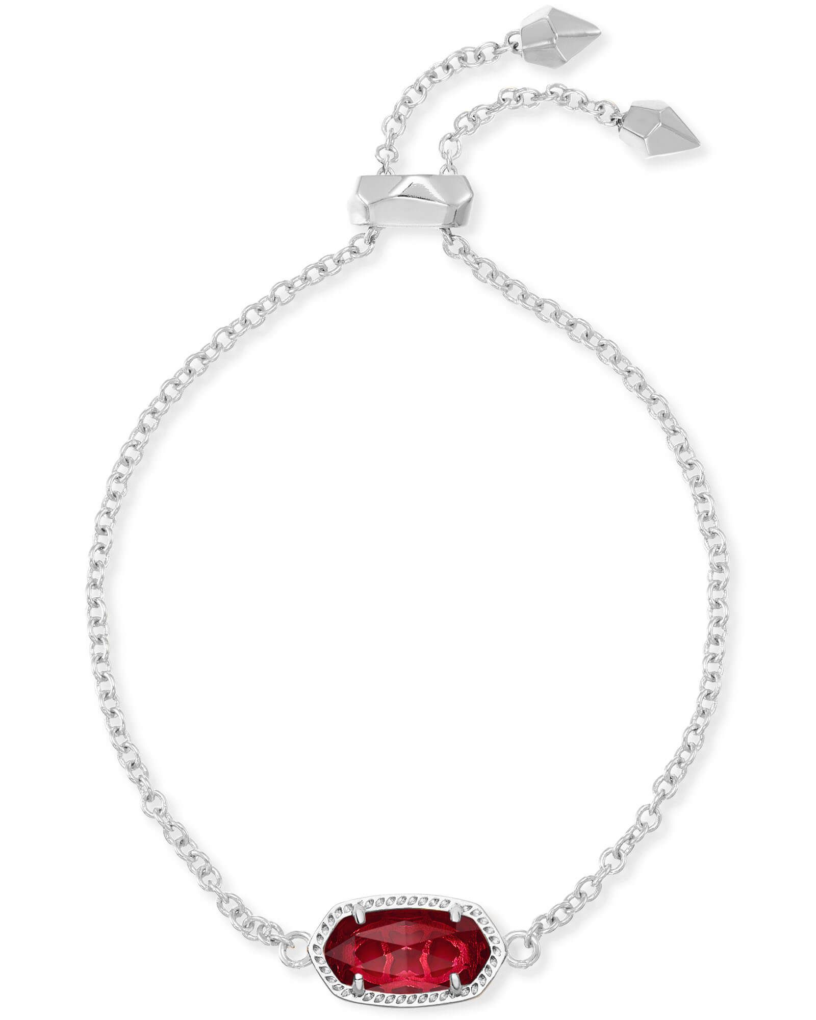 Elaina Silver Adjustable Chain Bracelet in Berry | Kendra Scott