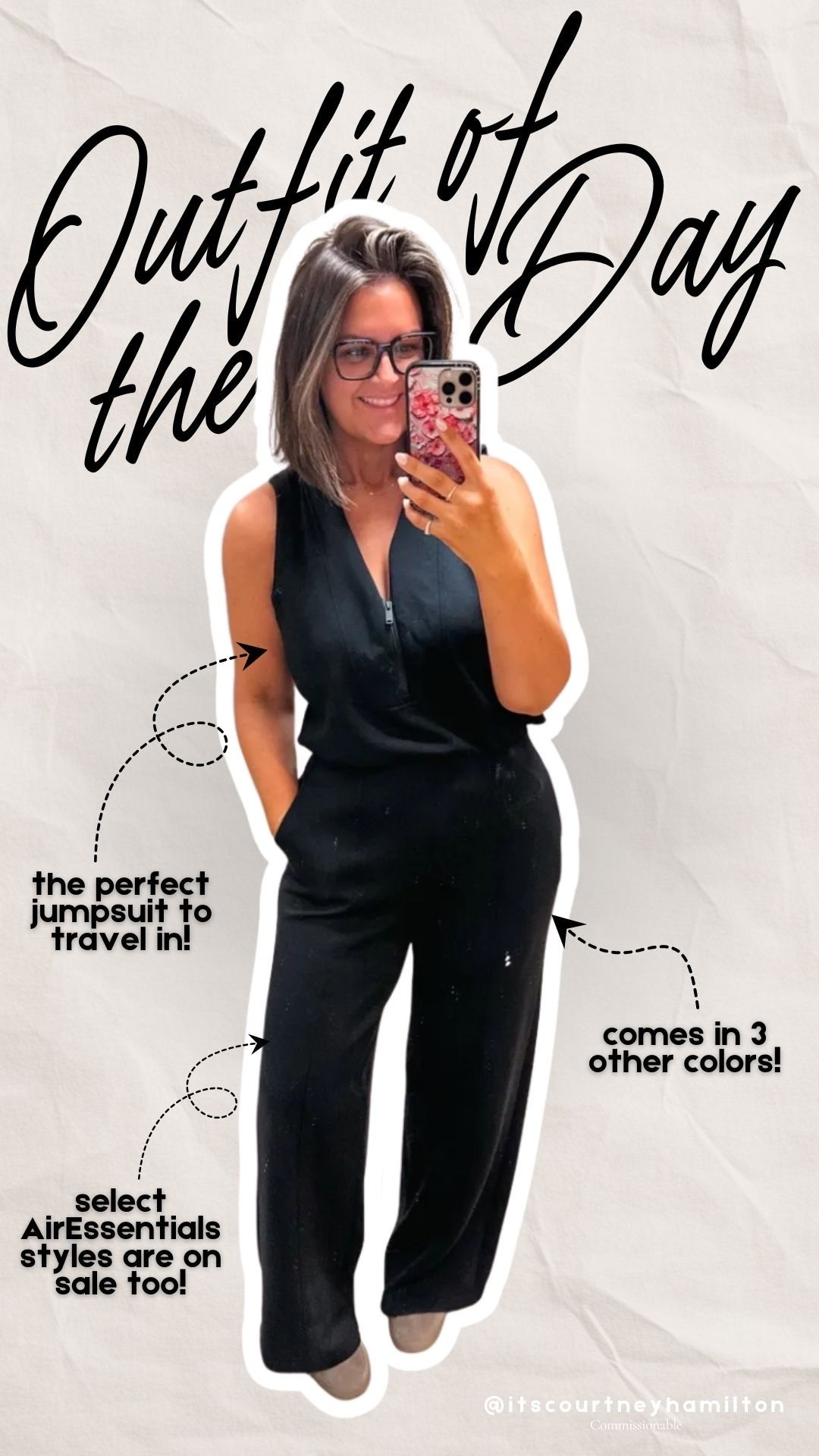 Travel OOTD! I standby these jumpsuits for travel - 10/10 for quality and comfort. 
In a large
- code COURTNEYHXSPANX 

Also linked my glasses!

Size 12, travel outfit, casual style, athleisure, @Spanx

#LTKootd #LTKMidsize #LTKTravel