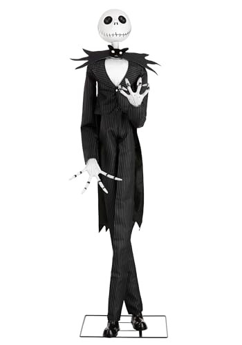 Gemmy Nightmare Before Christmas Jack Skellington 6ft Animatronic Decoration | Pumpkin King Halloween Skeleton, Black | Amazon (US)