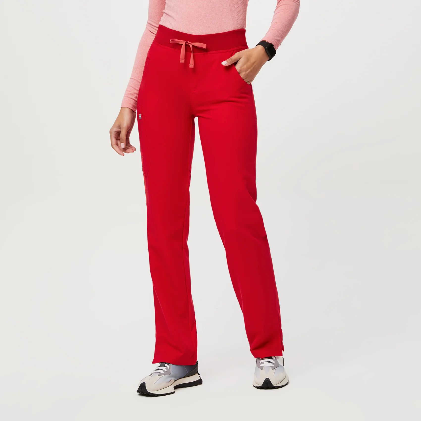 Women’s High Waisted Kade™ Cargo Scrub Pants - Pop Red · FIGS | FIGS