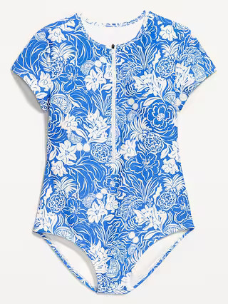 Matte One-Piece Zip Swimsuit | Old Navy (US)