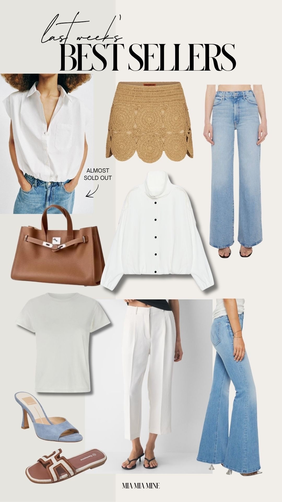 Last week’s best selling items / summer outfit ideas 
mother jeans wearing a size 23
Zara tops wearing a size extra small
Hermes inspired bag and sandals via Amazon

#LTKOver40 #LTKmomlife #LTKootd