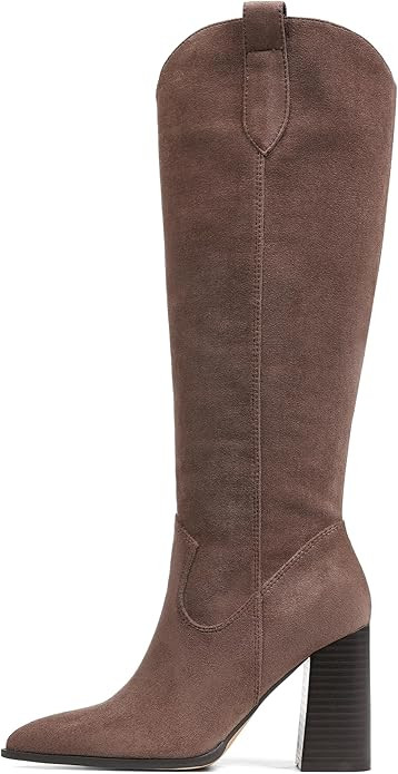 MeiLuSi Knee High Suede Boots Fall Boots for Women 2025 Pointed Toe Fall Shoes Chunky High Heel T... | Amazon (US)