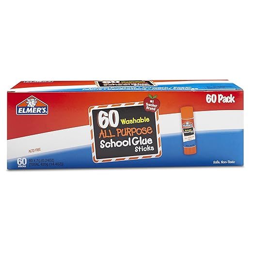 Elmer's All Purpose School Glue Sticks, Washable, 7 Grams, 60 Count | Amazon (US)