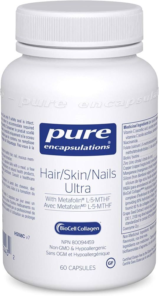 Pure Encapsulations - Hair/Skin/Nails Ultra - Hypoallergenic Supplement Supports Skin Elasticity,... | Amazon (CA)