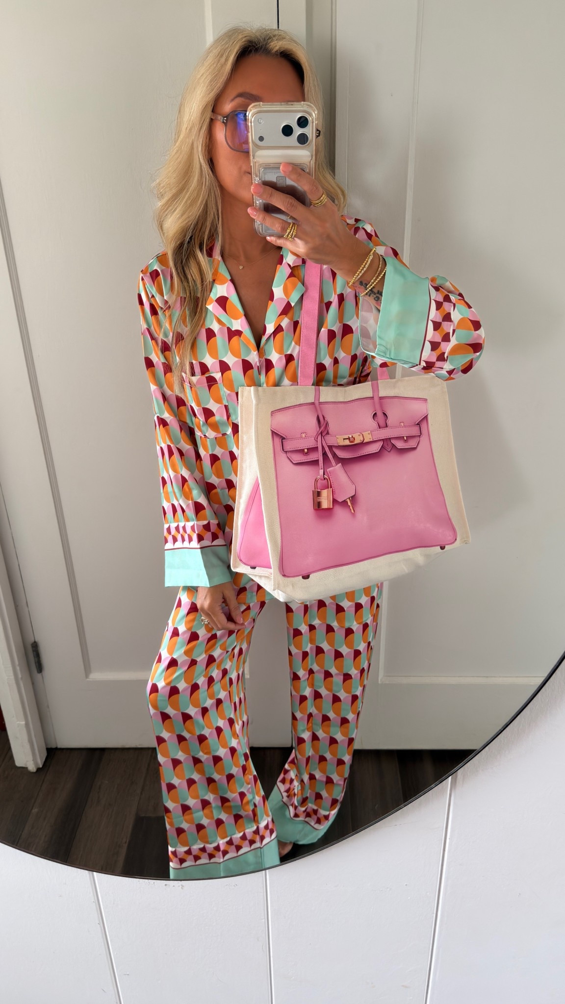 My school drop off outfit: my pajamas 😜 im obsessed with this print. Looks so designer! Wearing the smallest available size. 

#LTKmorningroutine #LTKPetite #LTKmomlife