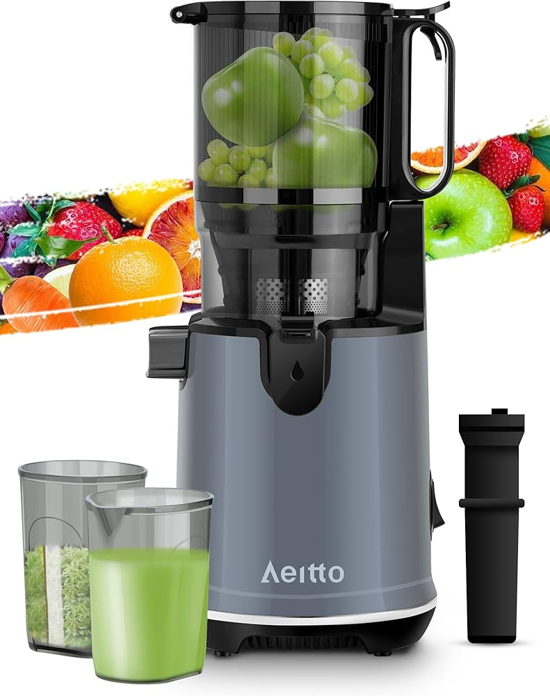 Aeitto Masticating Juicer, Juicer Machines with 5.3" Wide Mouth, 250W Whole Electric Juicer, 1.7L... | Amazon (US)