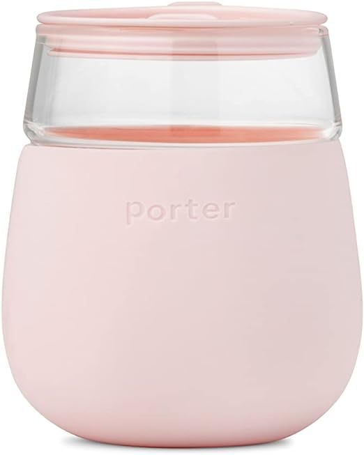 W&P Porter Wine Cocktail Glass with Protective Silicone Sleeve , Blush 15 Ounces , On-the-Go , Re... | Amazon (US)