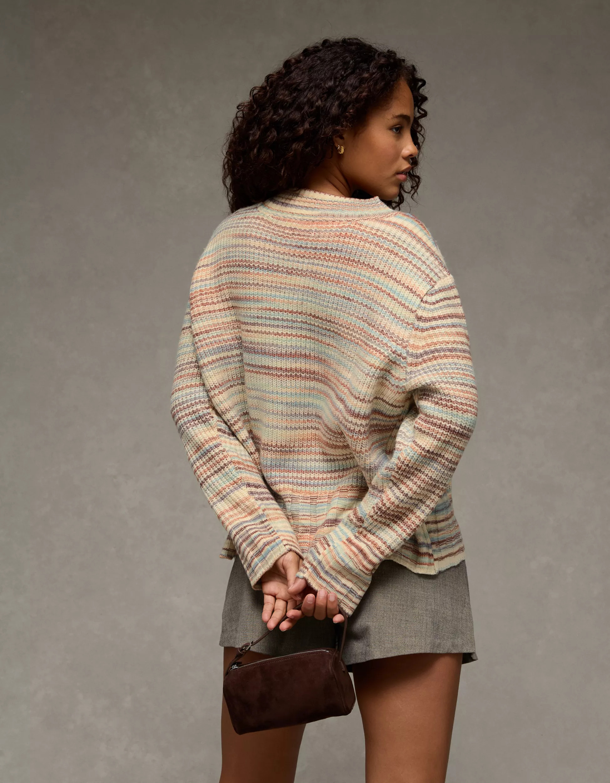 AE Oversized Faux Mohair Wide Cuff Sweater | American Eagle Outfitters (US & CA)