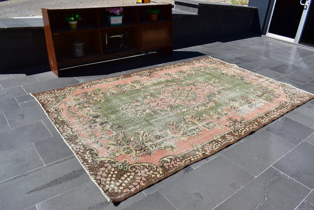 Turkish rug, Vintage rug, Handmade rug, Boho decor, Large rug, Floor rug, Organic wool rug, Ousha... | Etsy (US)