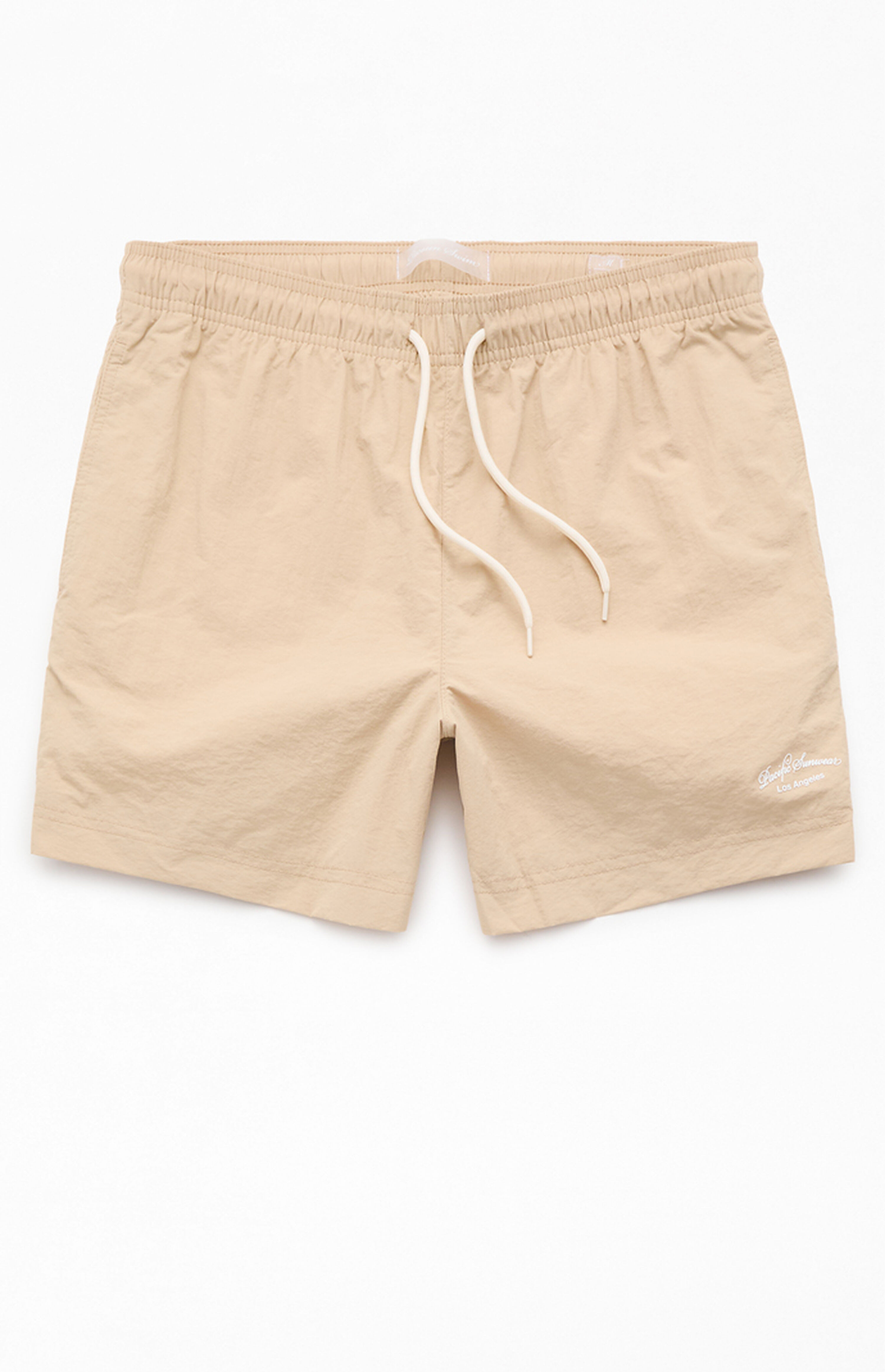 Pacsun Tan Collegiate 4.5'' Swim Trunks | PacSun