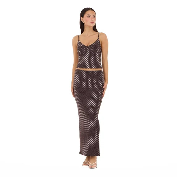 Forever 21 Women’s Printed Cami and Maxi Skirt 2-Piece Set, Spaghetti Strap Crop Top with Coord... | Walmart (US)