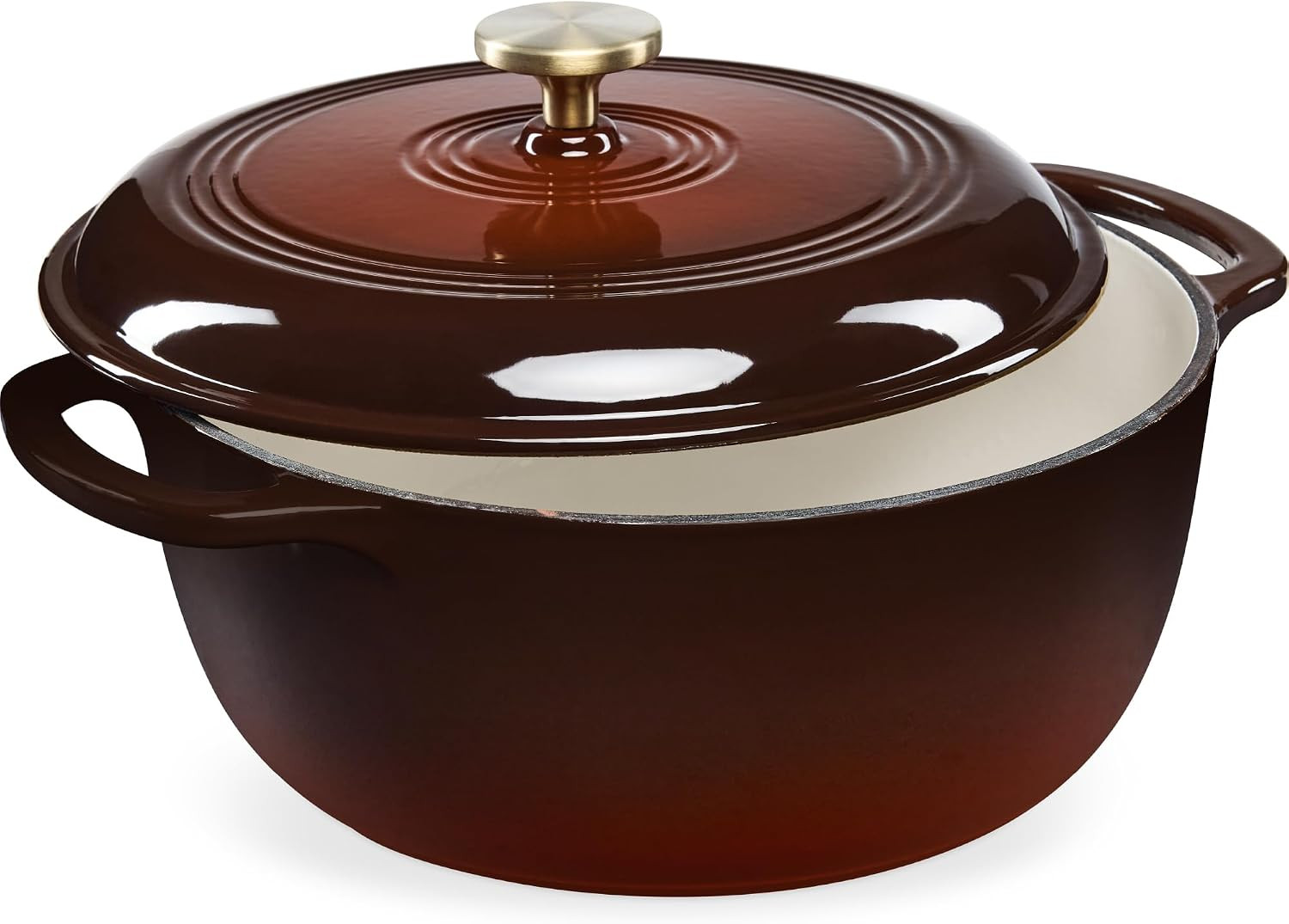 Best Choice Products 7.5 Quart Enamel Cast-Iron Round Dutch Oven, Family Style Heavy-Duty Pre-Seasoned Cookware for Home, Kitchen, Dining Room, Oven Safe w/Lid, Dual Handles - Chocolate Ganache | Amazon (US)