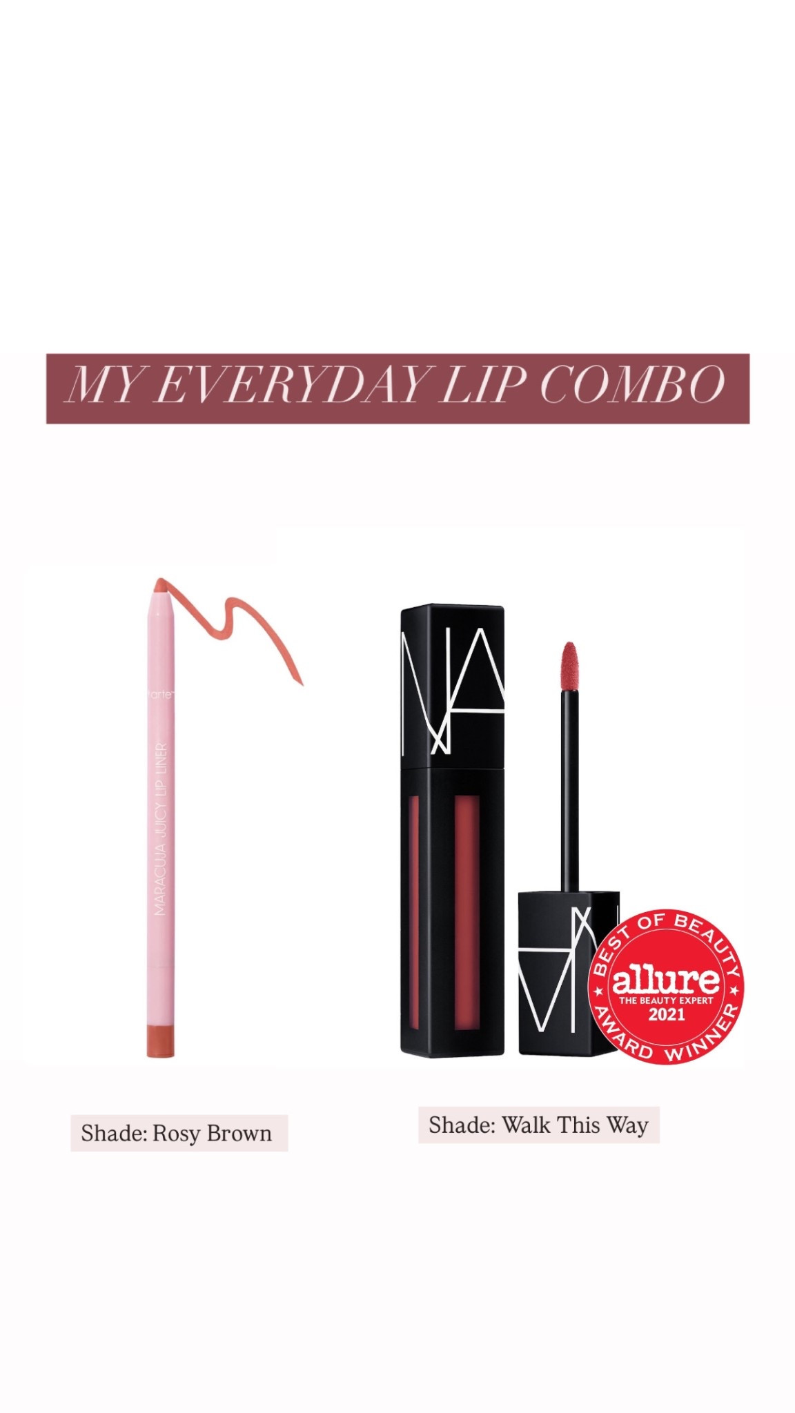 Liner Shade: Rosy Brown; Lipstick Shade: Walk This Way. This is my go to everyday lip combo! The Nars lasts forever. 💄 I just grabbed from the Sephora Sale! 

#LTKBeauty