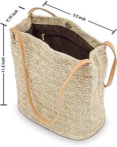 OCT17 Women Straw Beach Bag tote Shoulder Bag Summer Handbag | Amazon (US)