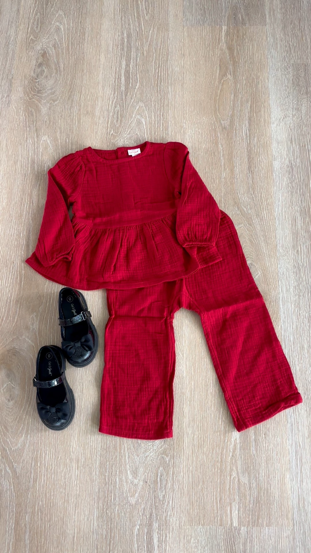 Baby Girls' 2pc Gauze Peplum Shirt and Pants Set. This darling red set is soft, cozy, and picture-perfect for the season! I paired it with black bow Mary Janes for the cutest classic holiday look. 🎄✨
#LTKBaby #BabyStyle #BabyOutfit #HolidayOutfit #BabyFashion #LTKKids #MiniStyle #FestiveStyle #LTKHoliday #BabyWardrobe #MomFinds #CozySeason #ChristmasStyle #LTKFamily

#LTKKids #LTKBaby #LTKSeasonal