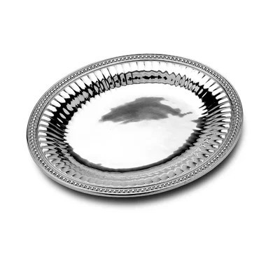 Wilton Armetale Flutes & Pearls Medium Oval Tray | Wayfair North America