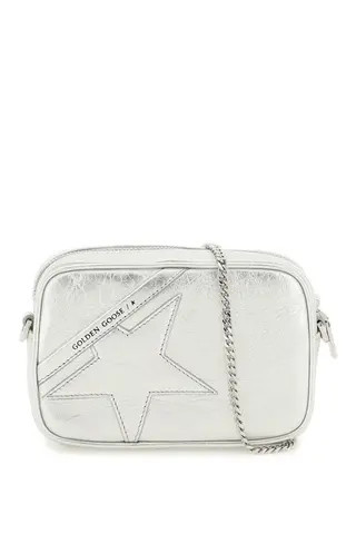 GOLDEN GOOSE 'MINI STAR BAG' IN SILVER LAMINATED LEATHER | Residenza725 US