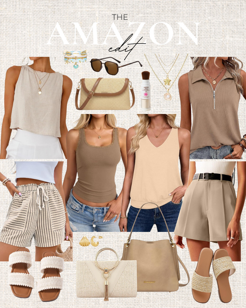 Stay up to date on the latest bestsellers with these Amazon Fashion Finds. Tank tops are still trendy this week. We are obsessed with the Vivilli ribbed tank top and the Sialois V-neck top, which pair well with these NIMIN high-waisted shorts or BTFBM’s lounge shorts. You can pair those outfits with comfy sandals and a straw tote bag from CHUNLI. Don’t forget these classy accessories, too!

#LTKSeasonal #LTKSaleAlert #LTKTravel
 

 