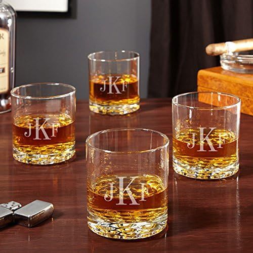 Yay Personalized Gifts - Monogram Whiskey Glass - Engraved Strong Base Cocktail Glasses For Men, Per | Amazon (US)