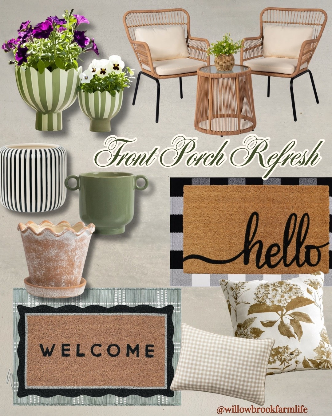 Quick front porch refresh ideas! New planters, rugs and pillows  

#LTKHome #LTKSaleAlert #LTKSeasonal