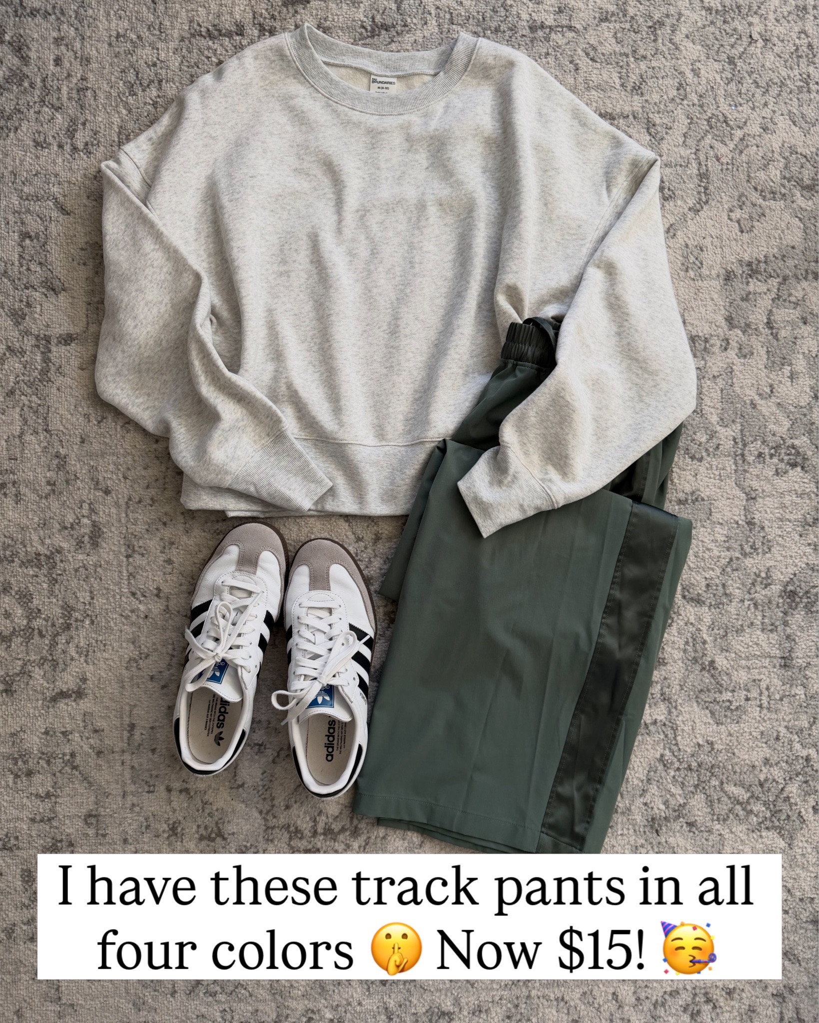 Track pants with four way stretch. These are not warm so you can wear on hot fall days and in the spring. I got the medium, I’m 5’8”. Could have stayed tts with the small too. #walmartfashion