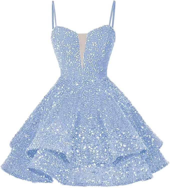 Sequin Short Homecoming Dress for Teens 2023 Sparkly Prom Dress Sweet 16 Photo Shoot Cocktail Gow... | Amazon (US)