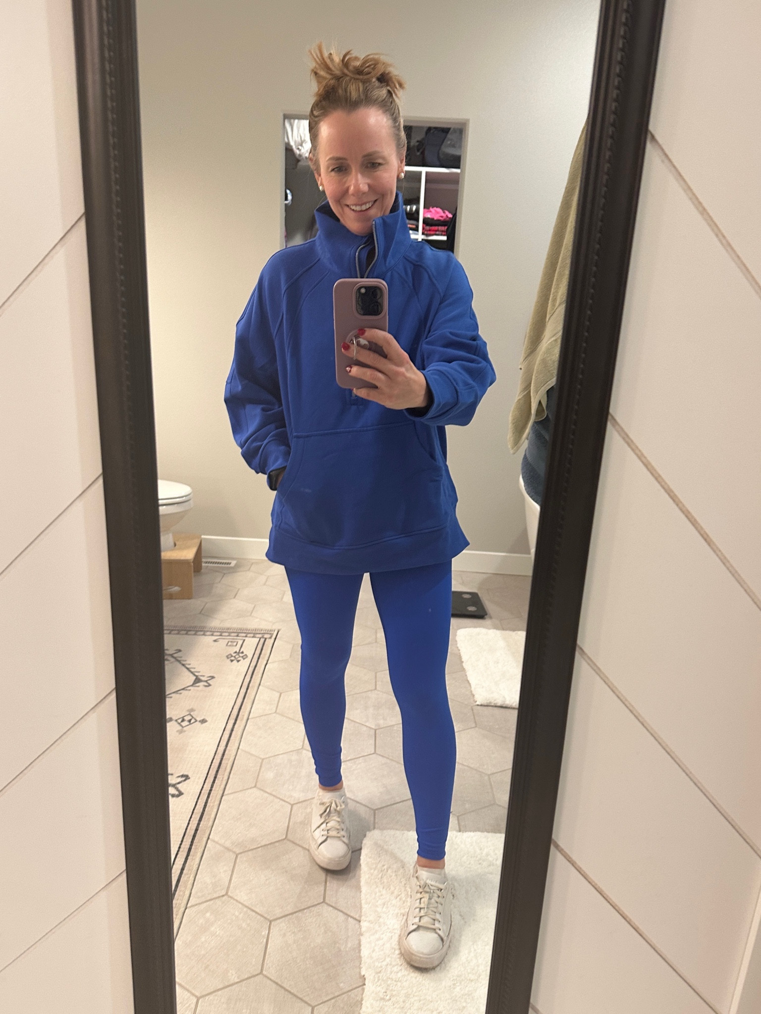 Snagged these recently on sale.  

Lululemon align high rise leggings in 28” length.  I sized up to an 8 and they are so soft, comfortable and buttery.  

Paired with the scuba oversized funnel neck sweatshirt and I’m in a M/L.  Love the coverage and it’s sooo cozy!  

Low on colors and sizes but great prices!  

#LTKActive #LTKfitness #LTKsalealert