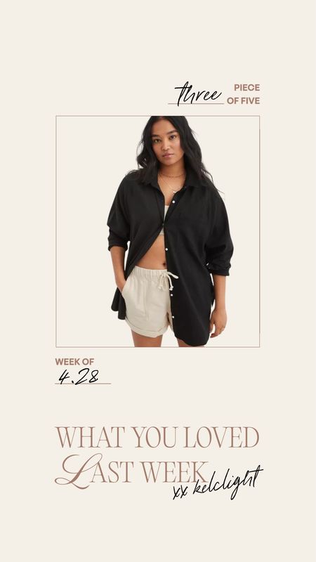 What you loved last week🖤 styled this in my reel series millennial vs. gen z! I wear a medium #buttonup #aerie 

#LTKSeasonal #LTKstyletip #LTKmidsize