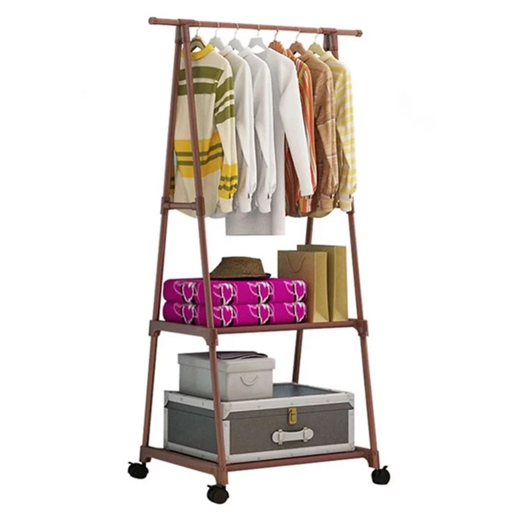 Clothes Rack on Wheels, Stainless Steel Rolling Garment Rack with with 2-Tier Storage Shelves and... | Walmart (US)