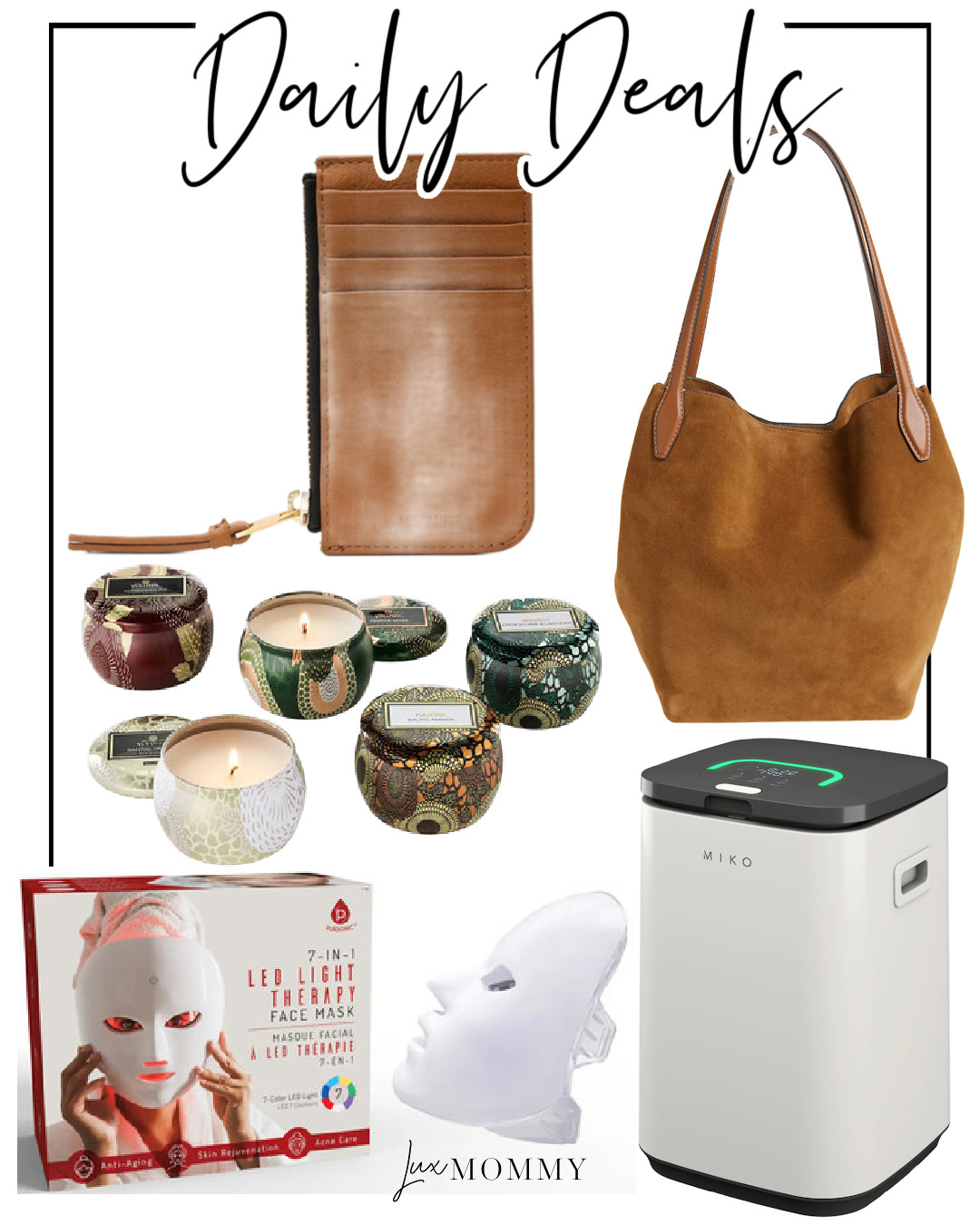 Daily Deals, Deals of the day!!
Voluspa Candles, Madewell, Suede Shopper Tote, AllSaints, Leather Wallet, LED Light Therapy Face Mask for Acne, Anti-Aging, Wrinkles & Rejuvenation, Nest Towel Warmer with Aromatherapy,  

 #LTKGiftGuide #LTKFindsUnder50 #LTKFindsUnder100
