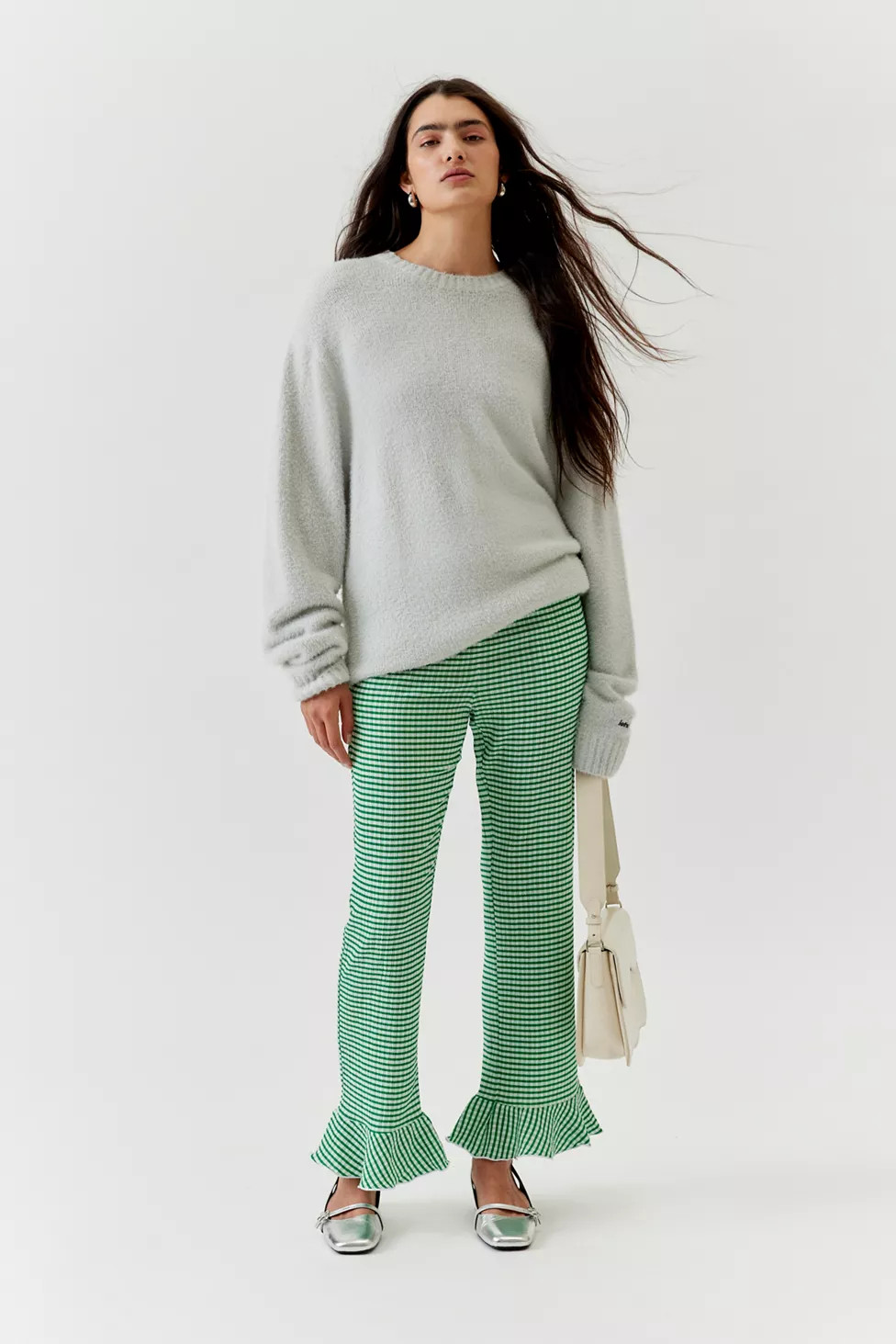 UO Daphne Printed Ruffle Flare Pant | Urban Outfitters (US and RoW)