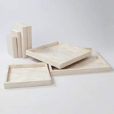 Studio A Home Chiseled Bone Serving Tray Size: 1.5" H x 16" W x 16" D | Wayfair North America