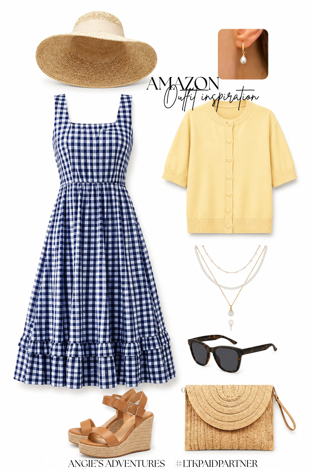 If summer had a dress code, this would be it. 💙🌼 #SummerStyle #LTKFinds #AmazonFashion #VacationOutfit #TravelStyle #GinghamDress #SummerWardrobe #AffordableFashion #StyleInspiration #OutfitIdeas 

 #LTKSeasonal #LTKMidsize #LTKPlusSize