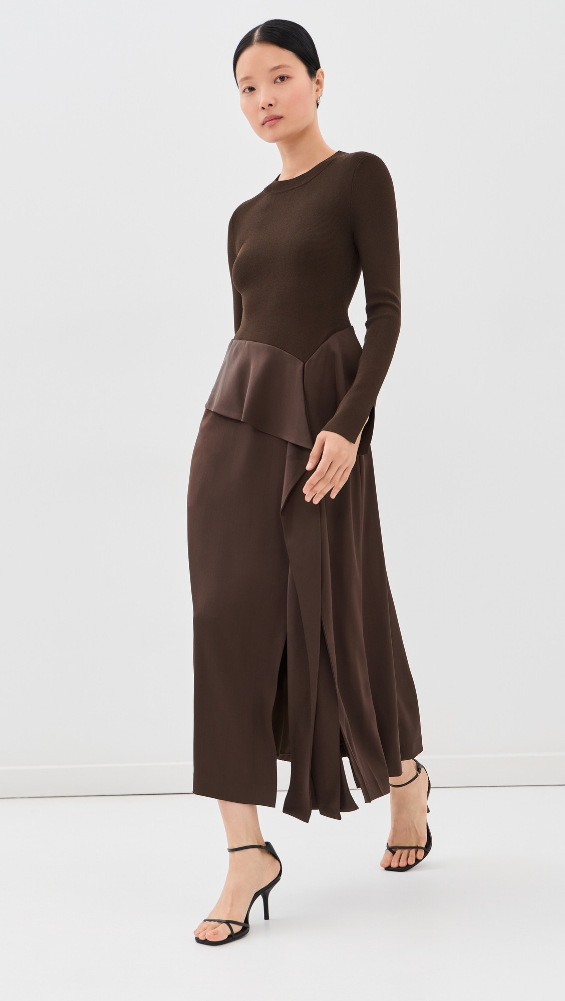 SIMKHAI Ornella Midi Dress Dark Chocolate XL | Shopbop