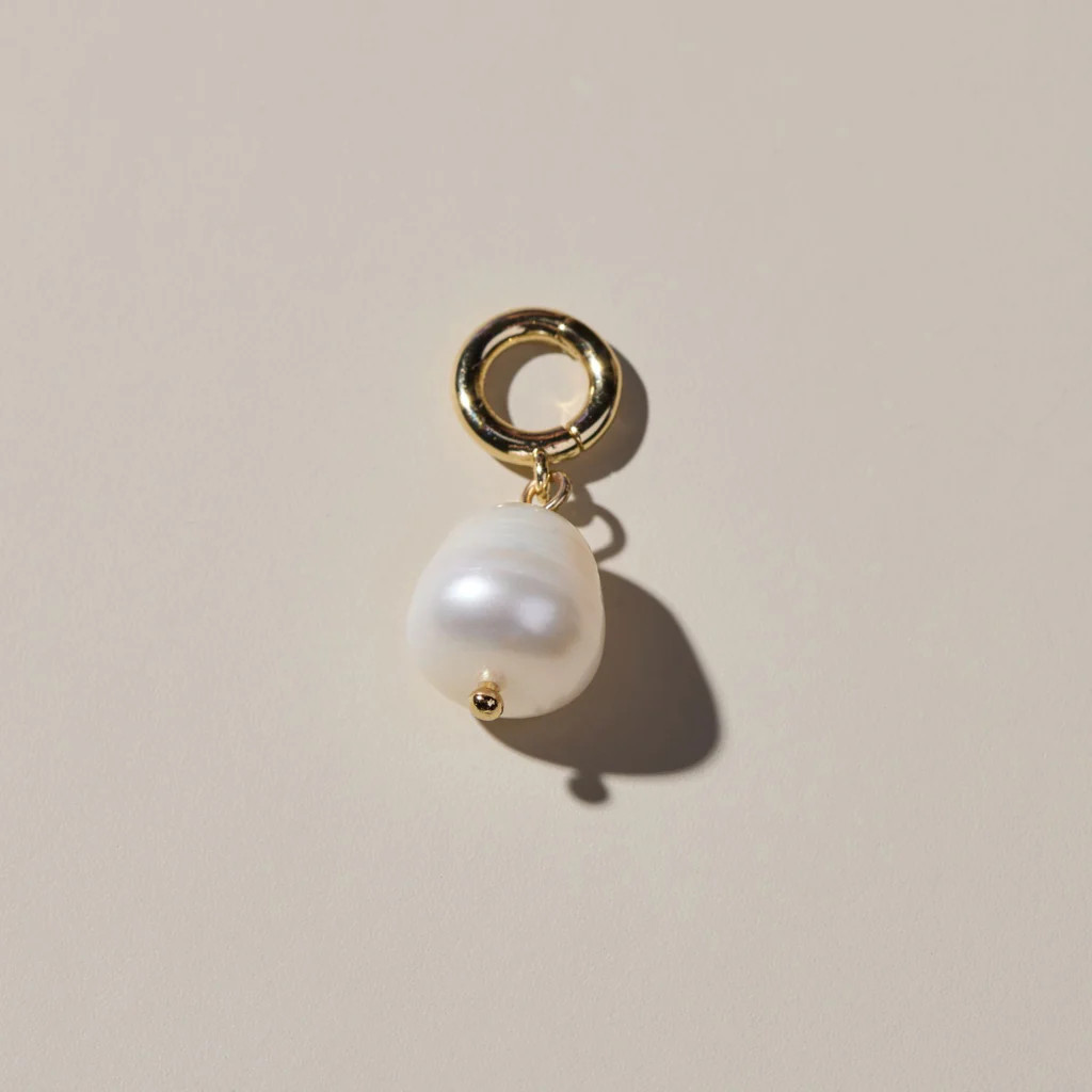Pearl Charm | Nickel and Suede