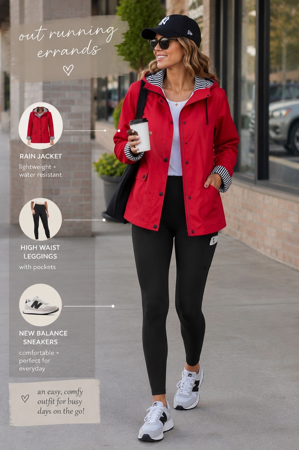 Errand days call for outfits that are cute, comfortable, and practical. ❤️ This lightweight rain jacket is perfect for unpredictable weather, and I paired it with my favorite leggings with pockets and classic New Balance sneakers. Easy, comfortable, and ready for whatever the day brings.

#LTK #LTKStyle #AmazonFinds #RainJacket #CasualStyle #ErrandOutfit #EverydayStyle #Athleisure #ComfortStyle #NewBalance #AmazonFashion #OnTheGo

#LTKdayinmylife #LTKgrwm
