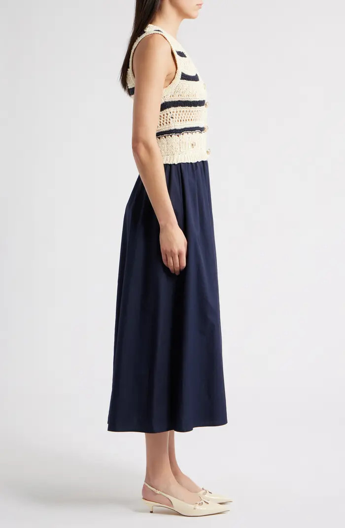 ZOE AND CLAIRE Sleeveless Mixed Media Dress | Nordstrom | Nordstrom