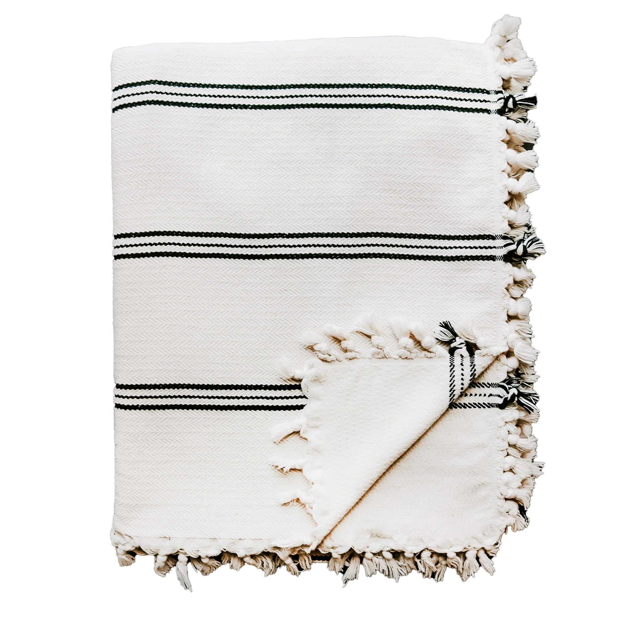Taylor Turkish Throw Blanket - Three Stripe | Sweet Water Decor, LLC