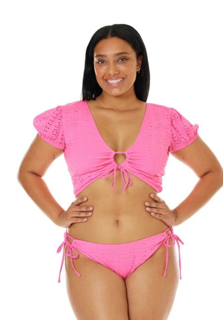 Pink bikini for women, puff sleeve bikini top, full coverage bikini 

#LTKunder50 #LTKunder100 #LTKswim