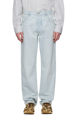 Blue Extra Bleached Straight Jeans | SSENSE