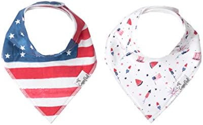Baby Bandana Drool Bibs for Drooling and Teething 2-Pack Fashion Bibs Gift Set “Patriot” by C... | Amazon (US)