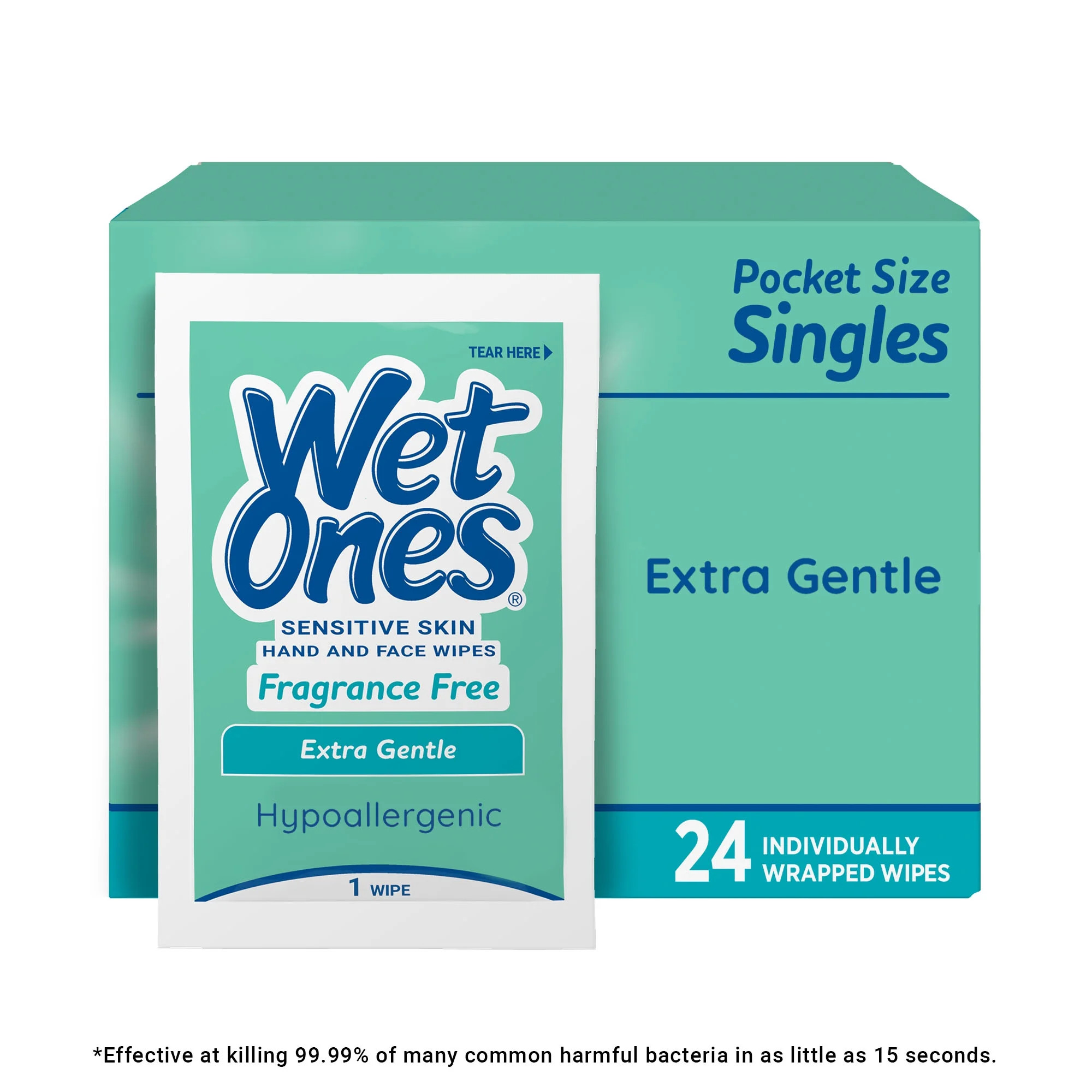 Wet Ones Sensitive Skin Hand Wipes, Fragrance Free, Unscented, 24 Ct Individually Wrapped Wipes | Walmart (US)