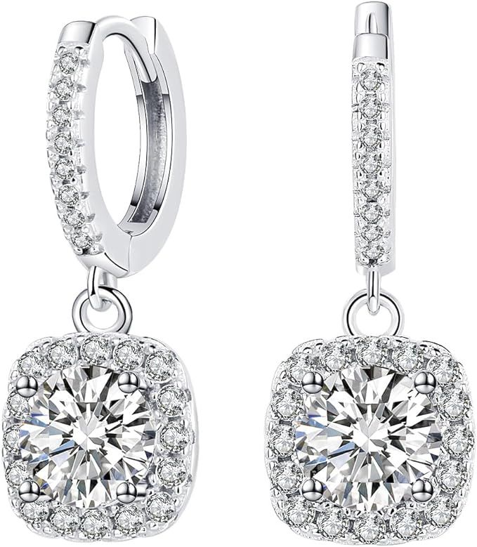 Diamond Stud Earrings for Women, Hoop Earrings Moissanite Earrings 1Ct-3Ct, Gifts for Wife Soulma... | Amazon (US)