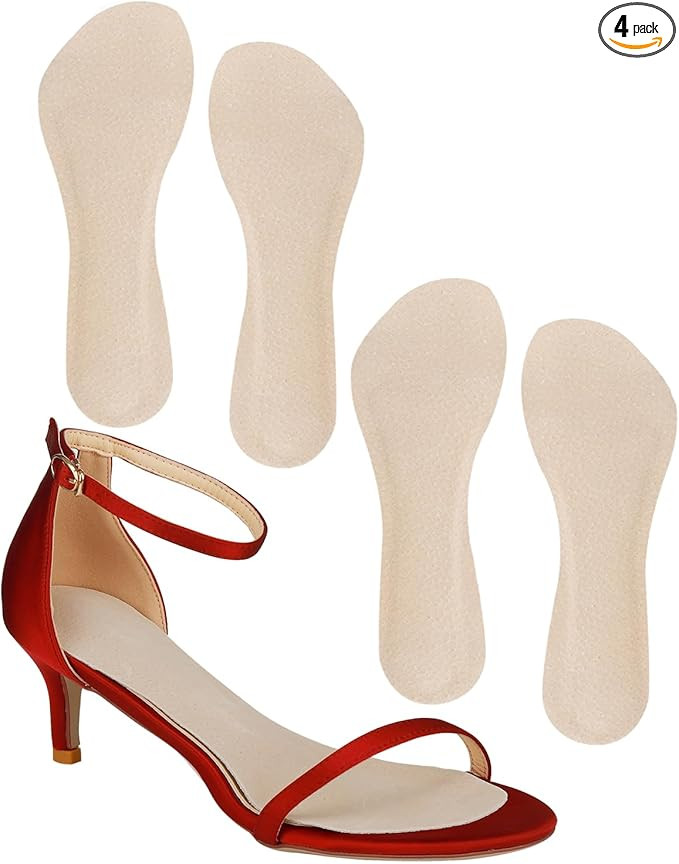2 Pairs Pigskin High Heel Cushion Inserts, Adhesive Arch Support Sandal Inserts, Anti-Slip Shoe I... | Amazon (US)
