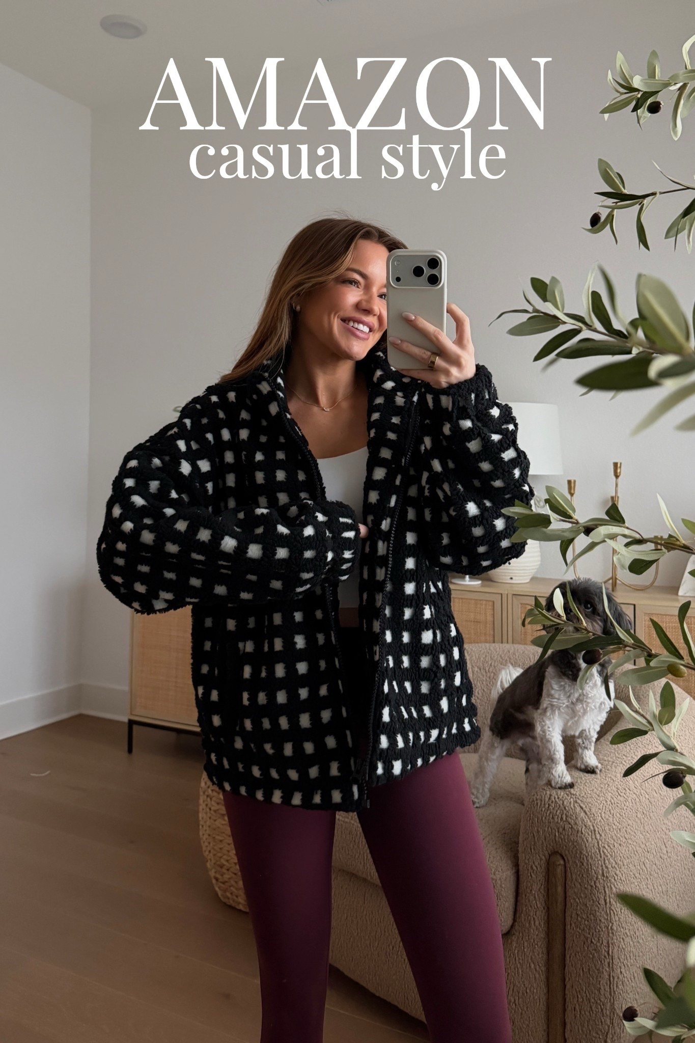cozy amazon jacket! wearing a small  

amazon, casual style, amazon jacket, checkered jacket, leggings, slippers, uggs, petite fashion, girl mom, michele jaliene

#LTKFindsUnder50 #LTKootd #LTKPetite